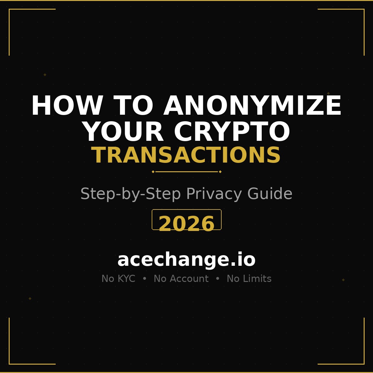 How to Anonymize Crypto 2026 - No KYC privacy swap guide by AceChange.io